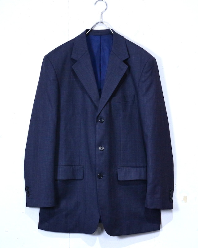 【Caka act2】Navy Color Vintage Check Tailored Jacket