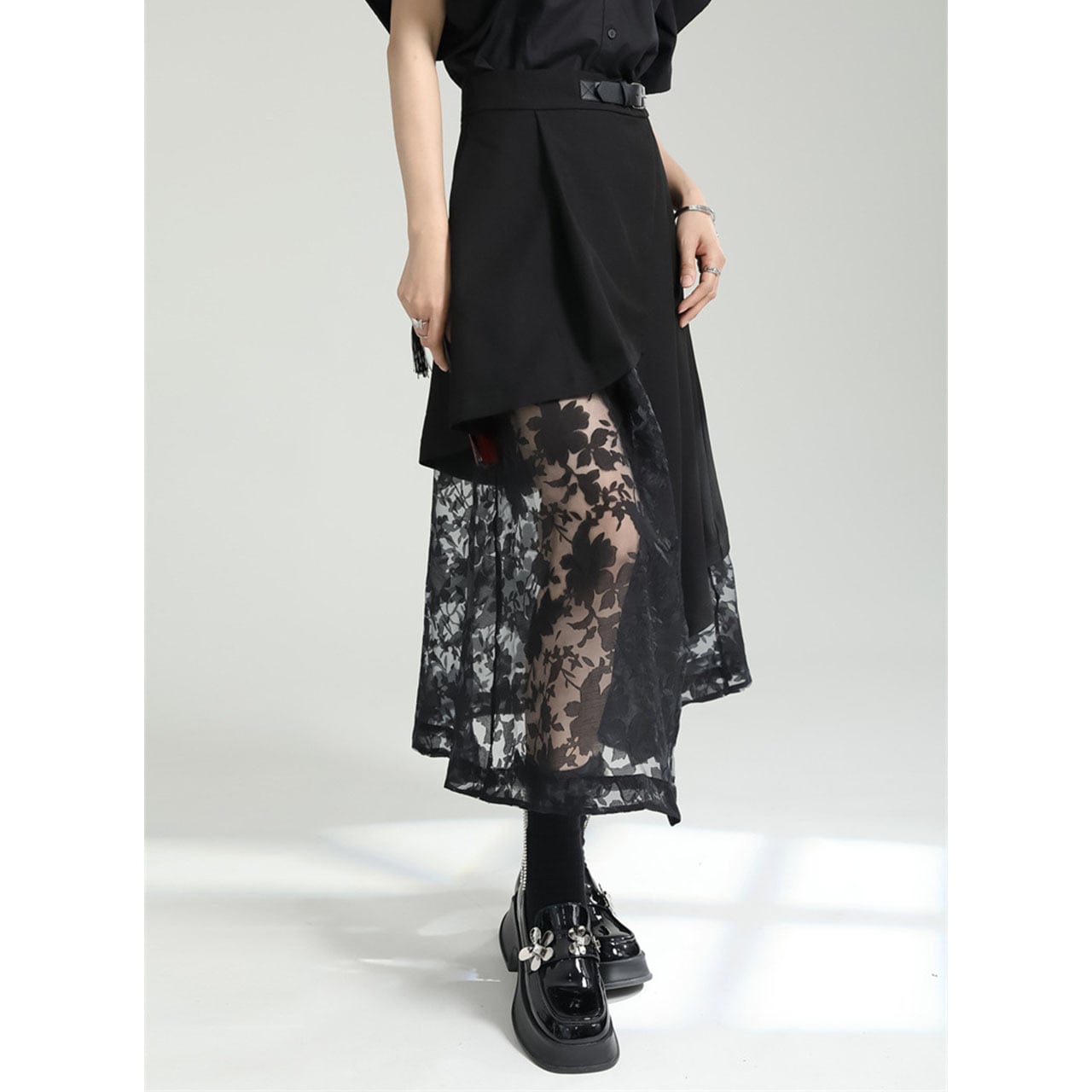 side flare layered skirt