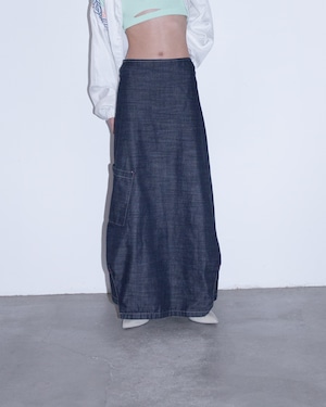 1990s Euro vintage - utility denim skirt