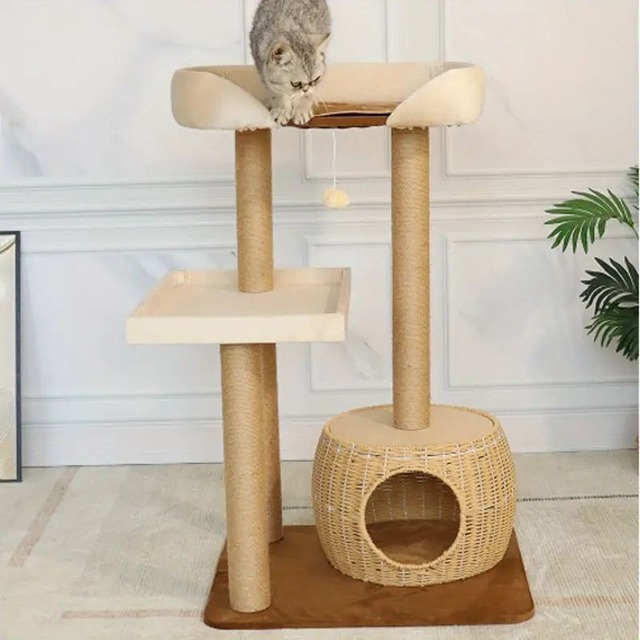 キャットタワー 据え置き コンパクト