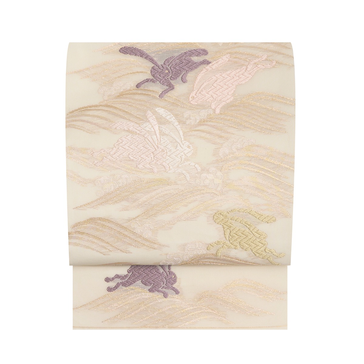 河合美術織物 波にうさぎの文様 夏唐織袋帯【未着用品】 | かわの屋