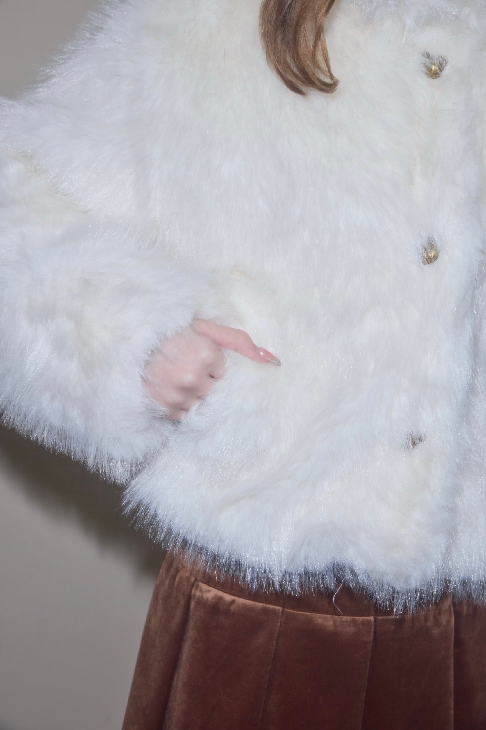 2way fluffy fur coat | Désir et Raison