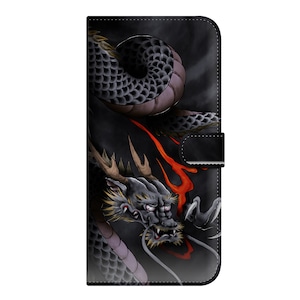 送料無料【塒龍 - 黒 - 】手帳型iPhone&スマホケース｜iPhone12 Xperia10 Galaxys9+