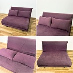 ligne roset リーン・ロゼ ROSETMulty ロゼマルティ パープル ソファベッド クッションセット 二人掛けソファ カウチソファ デザイナーズ家具 モダン【中古】【350サイズ】