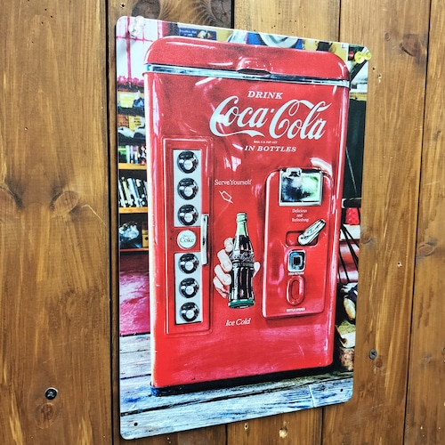 A4サイズ　ブリキ看板◆コカ・コーラ/Coca-Cola　g◆アメリカン　サイン　ロープライス