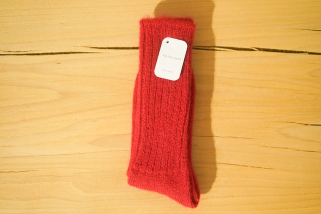 モヘアソックス レッド