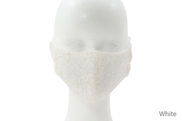 A/W リバーレースマスク(フィルタポケット付き&メッシュ) ZEA0315 (ボリューム 花柄) [Color：2色] - 日本製