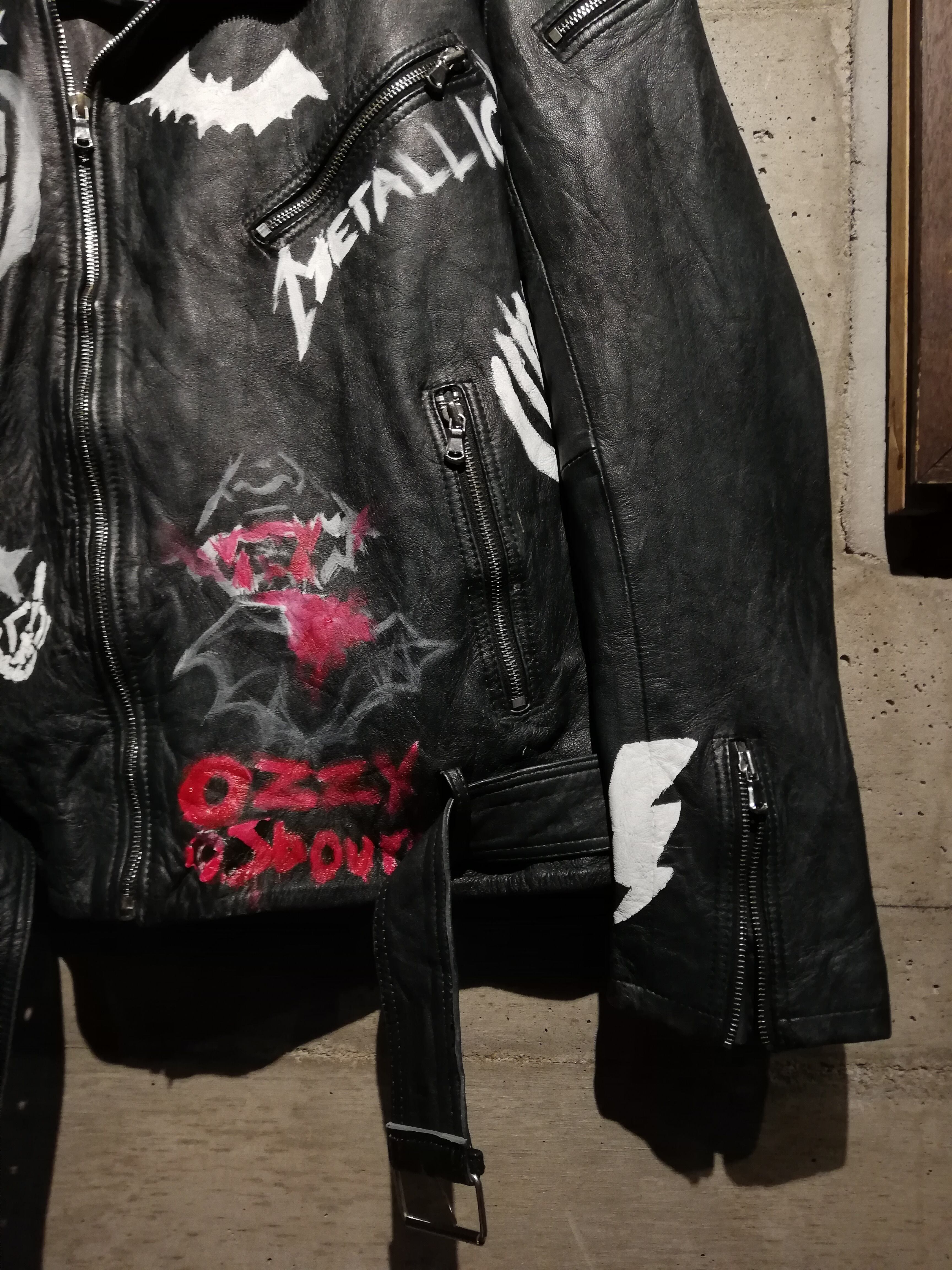 Caka】Special Hand Paint Custom Vintage Double Riders Jacket