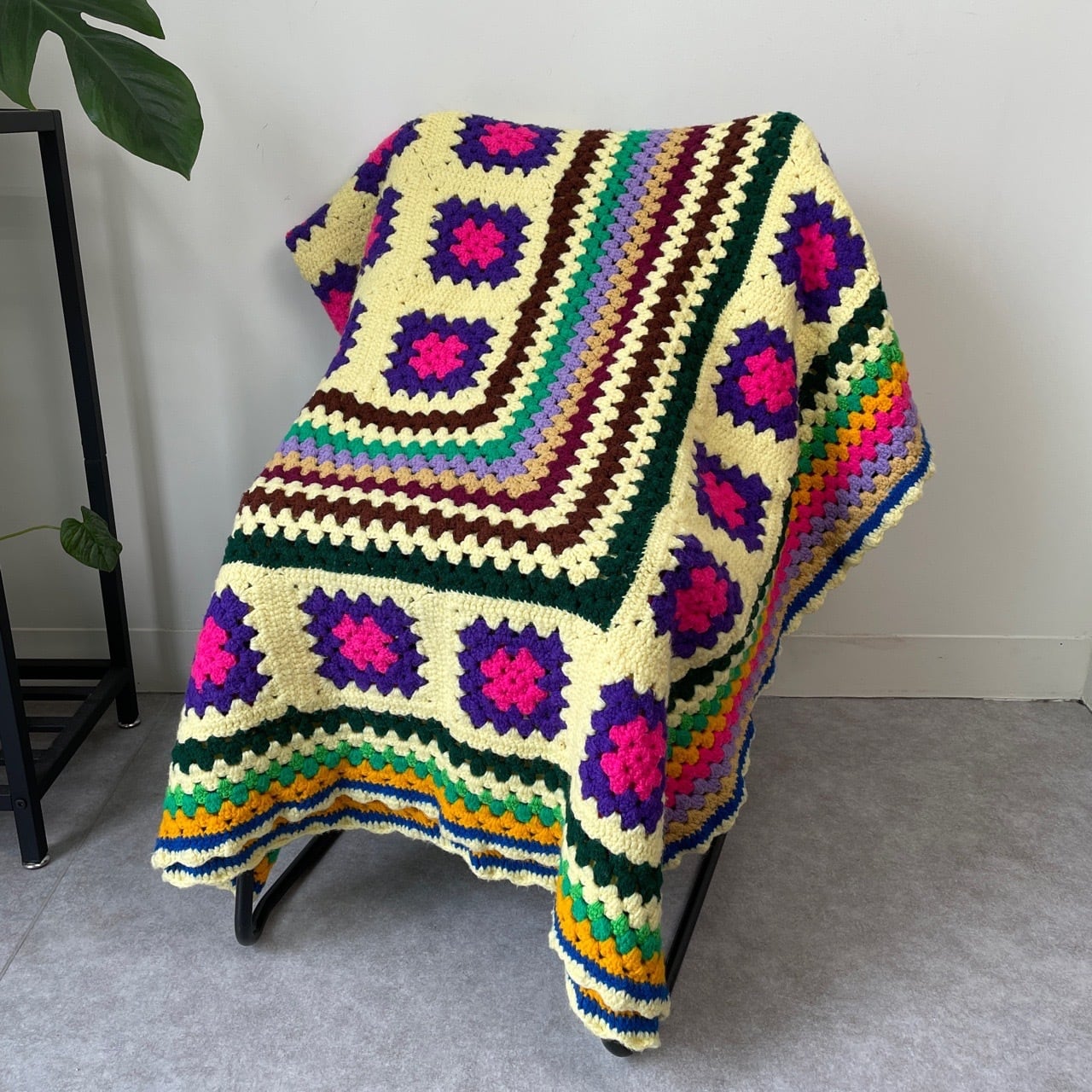 ハンドメイド　グラニー　ラグ インテリア・生活道具 VINTAGE ハンドメイド グラニースクエア ラグ