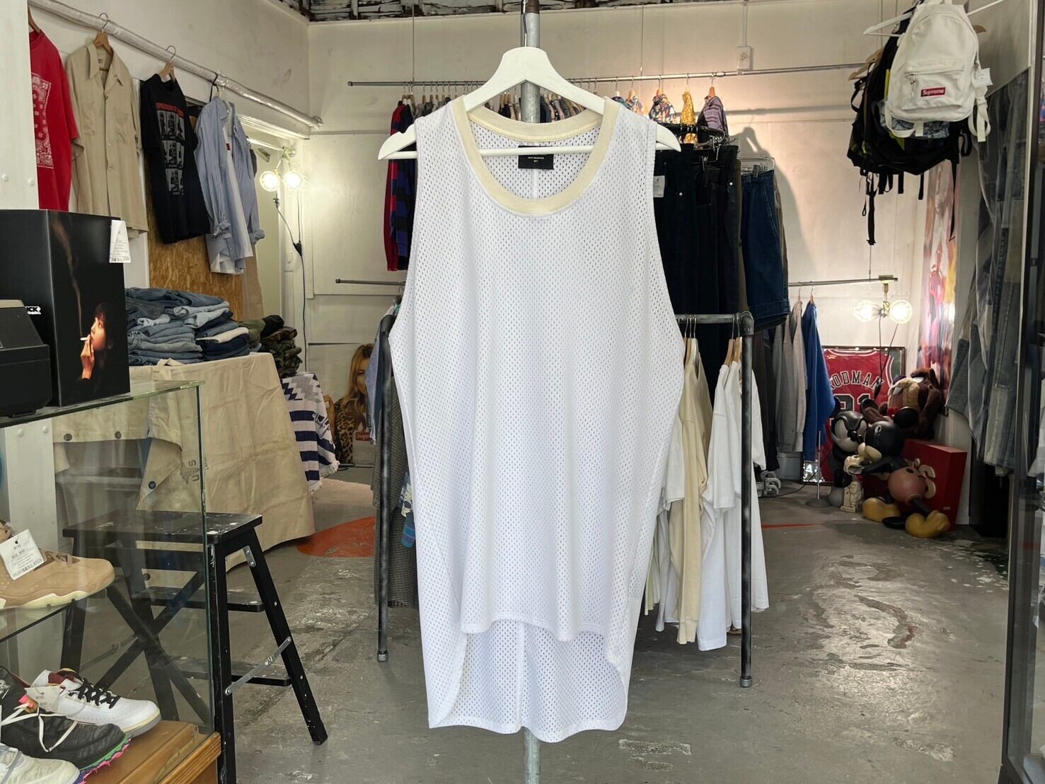 FEAR OF GOD FIFTH COLLECTION MESH LONG TANK TOP WHITE MEDIUM 93749 