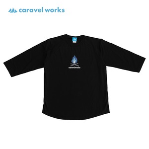 ラグラン 3/4 スリーブティー（ブラック)