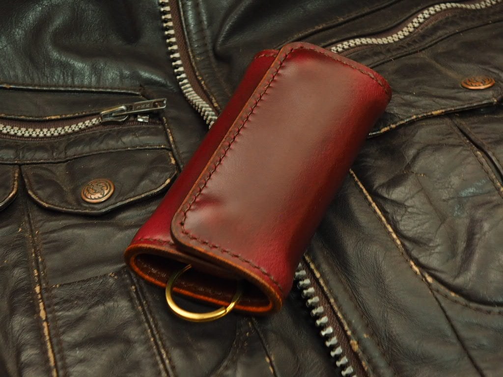 オーダー品　キーケース　ホーウィン　クロムエクセル　バーガンディ HORWEEN社クロムエクセル/BGD(バーガンディ) /4連 Key case《11cm×5,5cm》