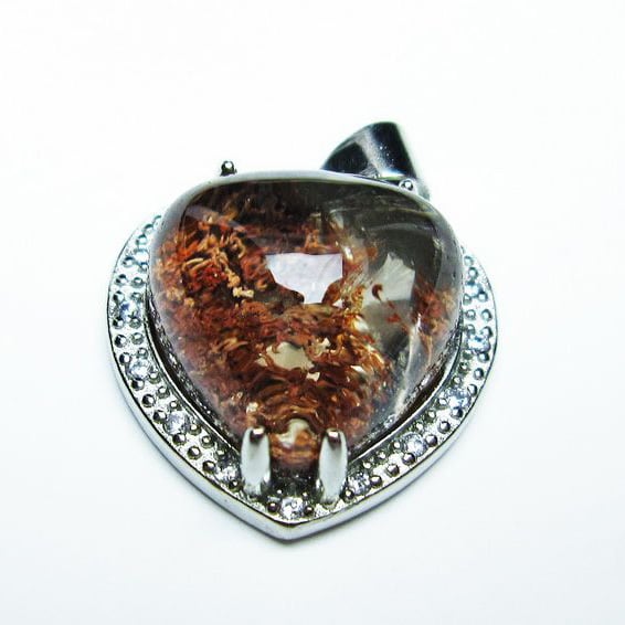 ガーデンクォーツ ペンダント ハート 一点物 メール便可 [M便 1/20] 112-7838