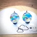 レジンピアス イヤリング 青空にかかる虹 まん丸 14mm g