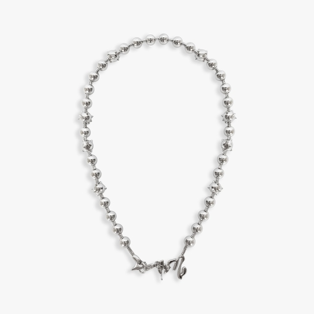 P.A.M. / PERKS AND MINI 26AW TWO MIL CELESTIAL ORBS BALL AND CHAIN NECKLACE (SILVER)