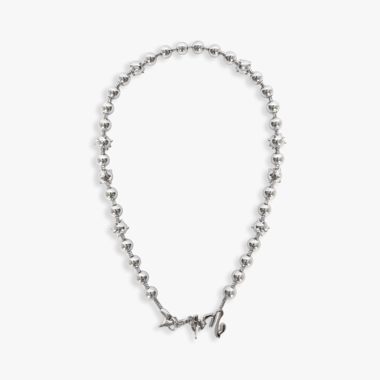 P.A.M. / PERKS AND MINI 26AW TWO MIL CELESTIAL ORBS BALL AND CHAIN NECKLACE (SILVER)