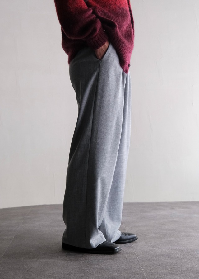tucked smooth wide straight slacks