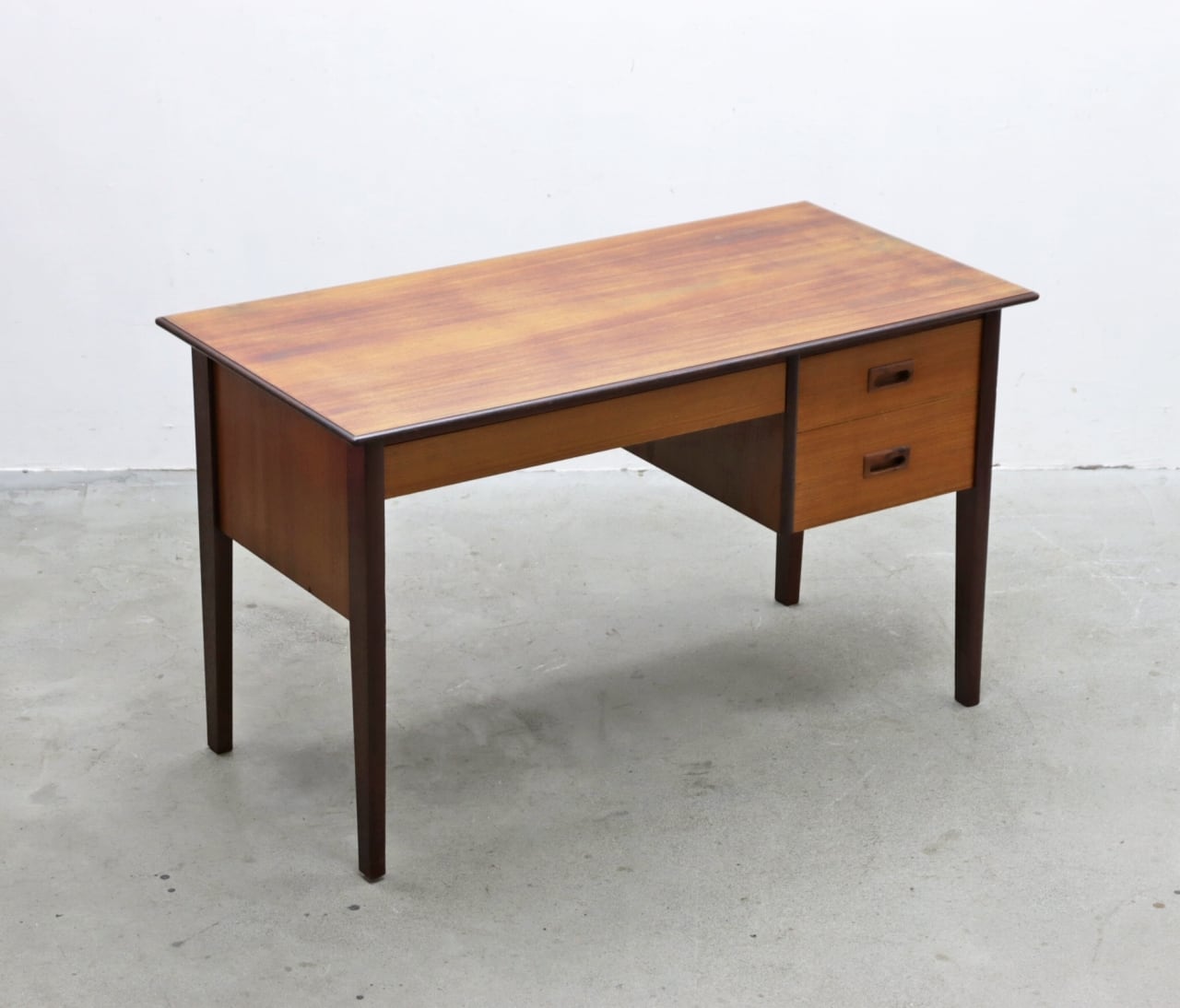 ヴィンテージ チーク材 山品木工 チーク材 片袖 デスク 机 PC 書斎