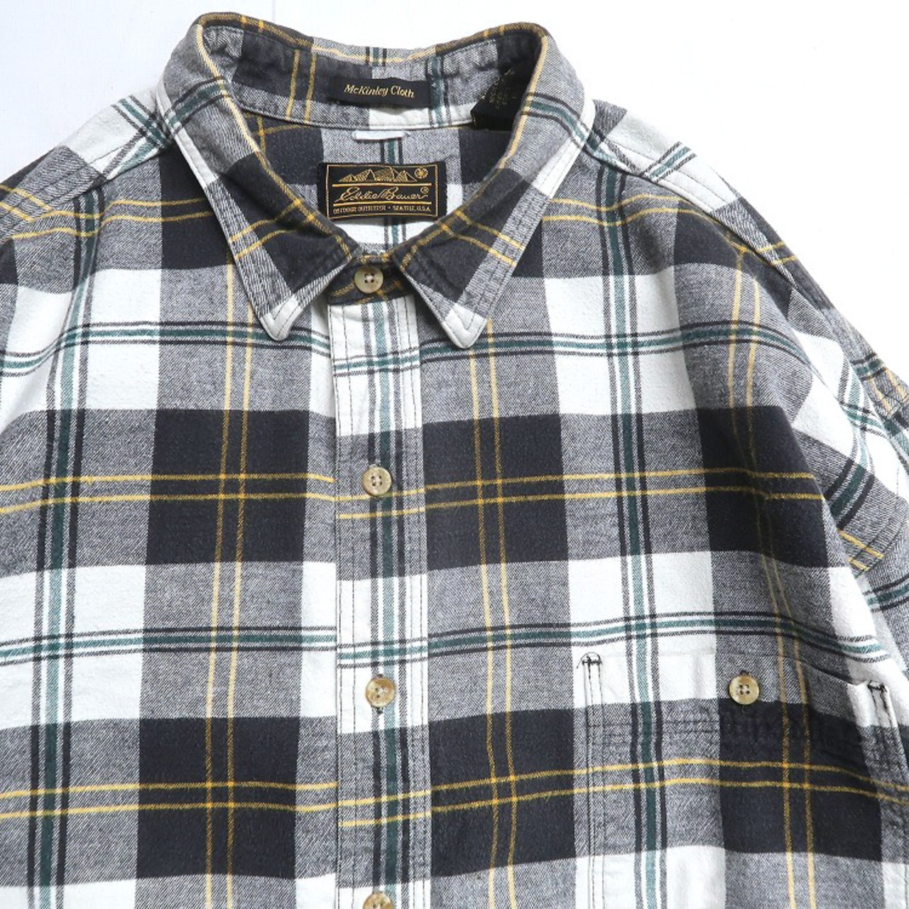 古着 80年代〜 USA製 エディーバウアー Eddie Bauer 黒タグ ネルシャツ 