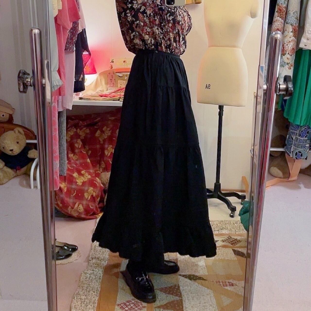 KETTY / black frill tiered skirt