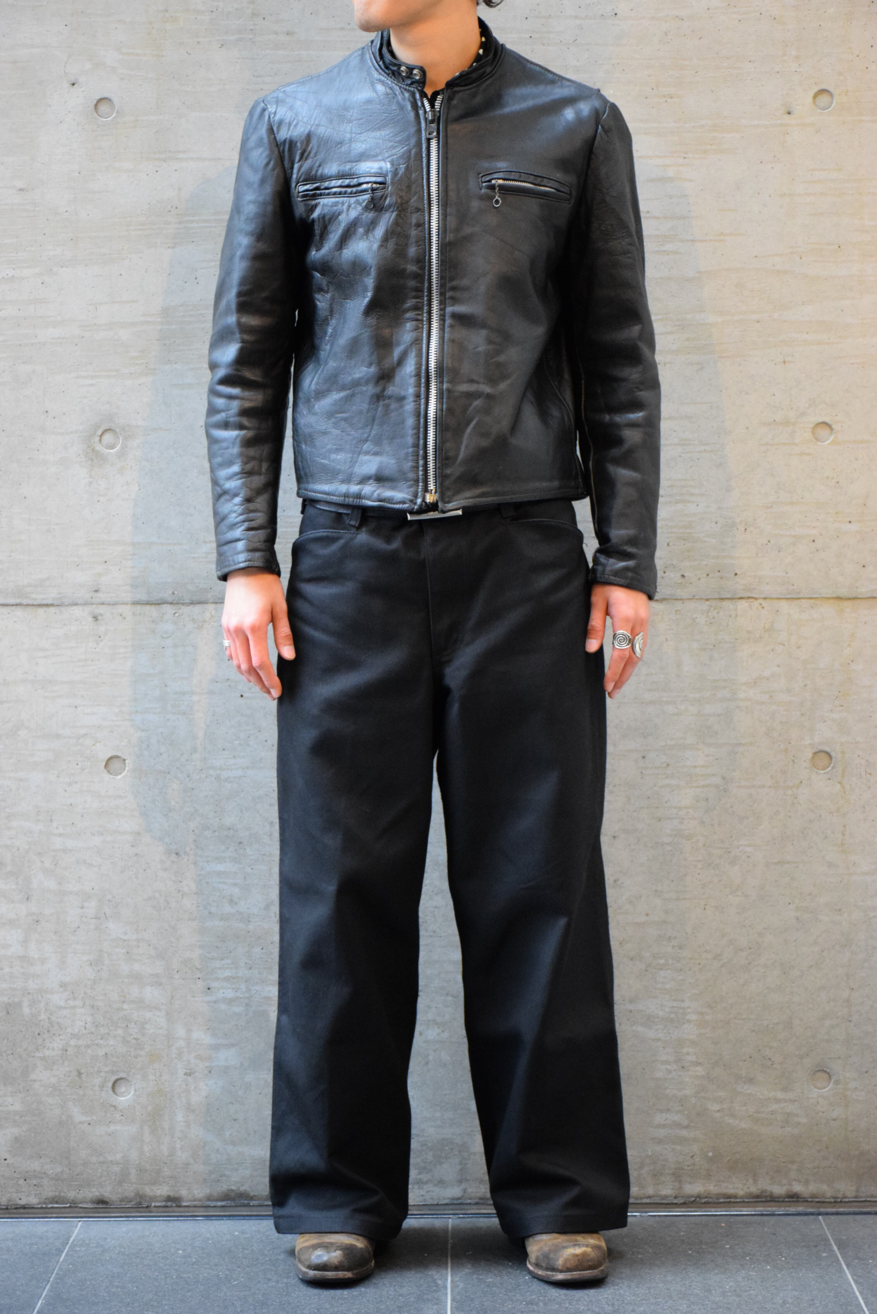 70's GENUINE LEATHER レザージャケット メンズ 40 ブラック