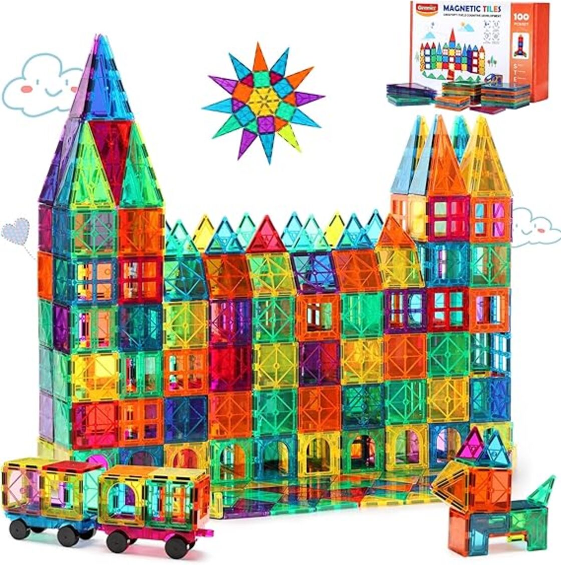 Gemmicc 100PCS マグビルド ベーシックセット磁気おもちゃ 磁石 子供 