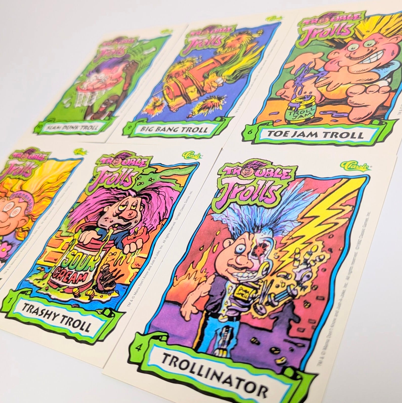 送料無料!☆ 1992年製 Classic Games, Inc. 【 TROUBLE Trolls  ( トラブル トロール  】トレーディングカード 単品 (1個= 6 CARDS入り)〚アメリカン雑貨 アメトイ〛