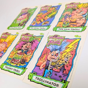 送料無料!☆ 1992年製 Classic Games, Inc. 【 TROUBLE Trolls  ( トラブル トロール  】トレーディングカード 単品 (1個= 6 CARDS入り)〚アメリカン雑貨 アメトイ〛