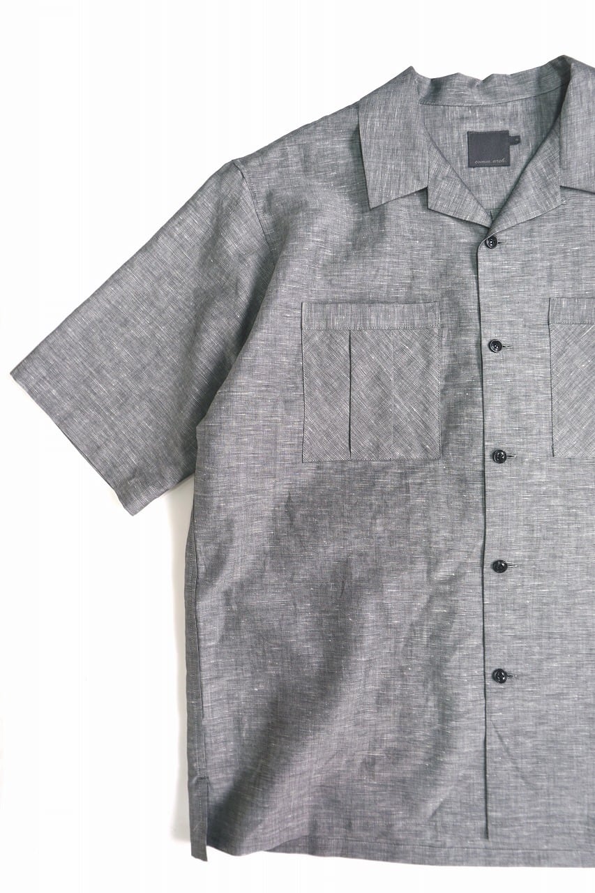 Cotton Linen Open Collar S/S Shirt