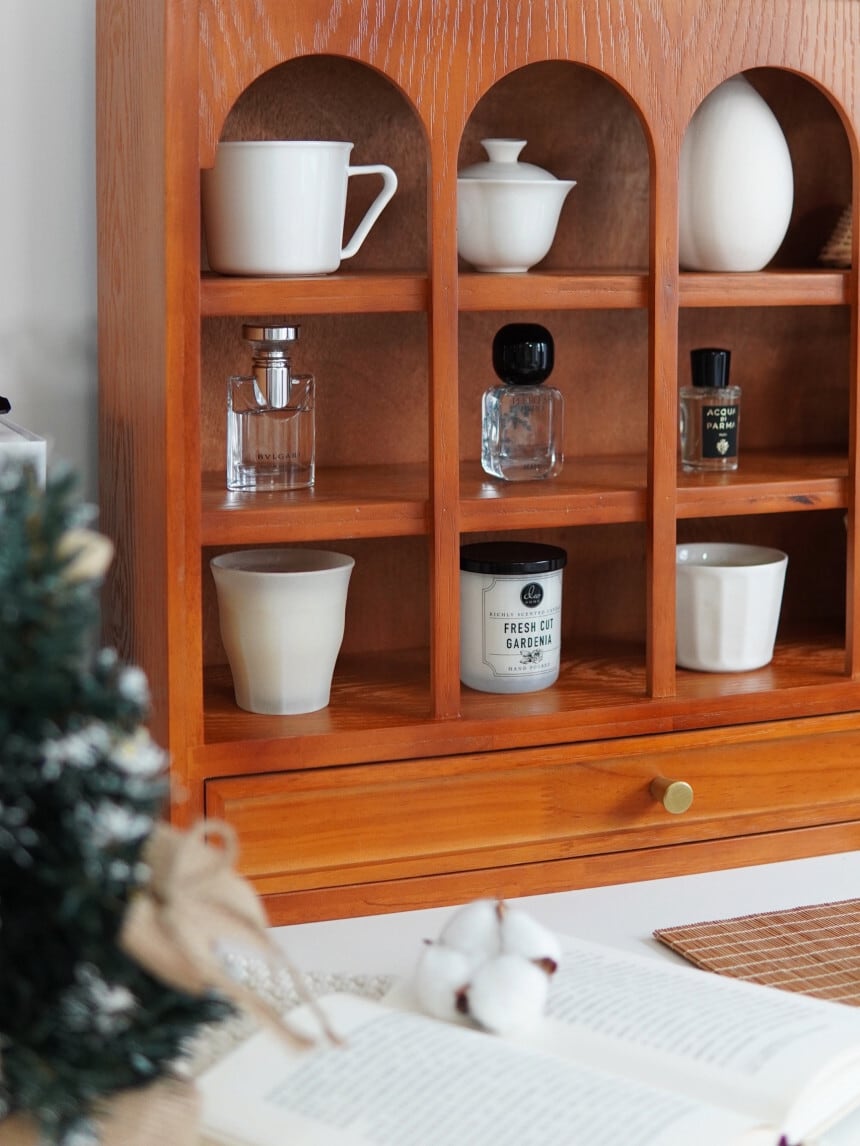 arch wood cup shelf 2size 2colors / アーチ ウッド カップ シェルフ