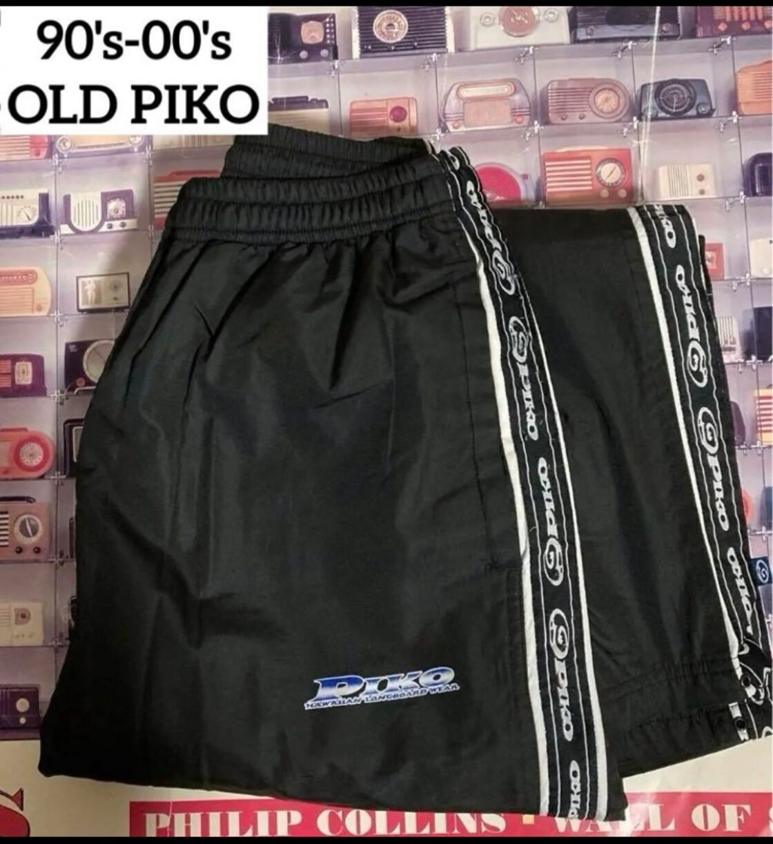 90s-00s OLD PIKOサイドロゴラインナイロントラックパンツジャージ 