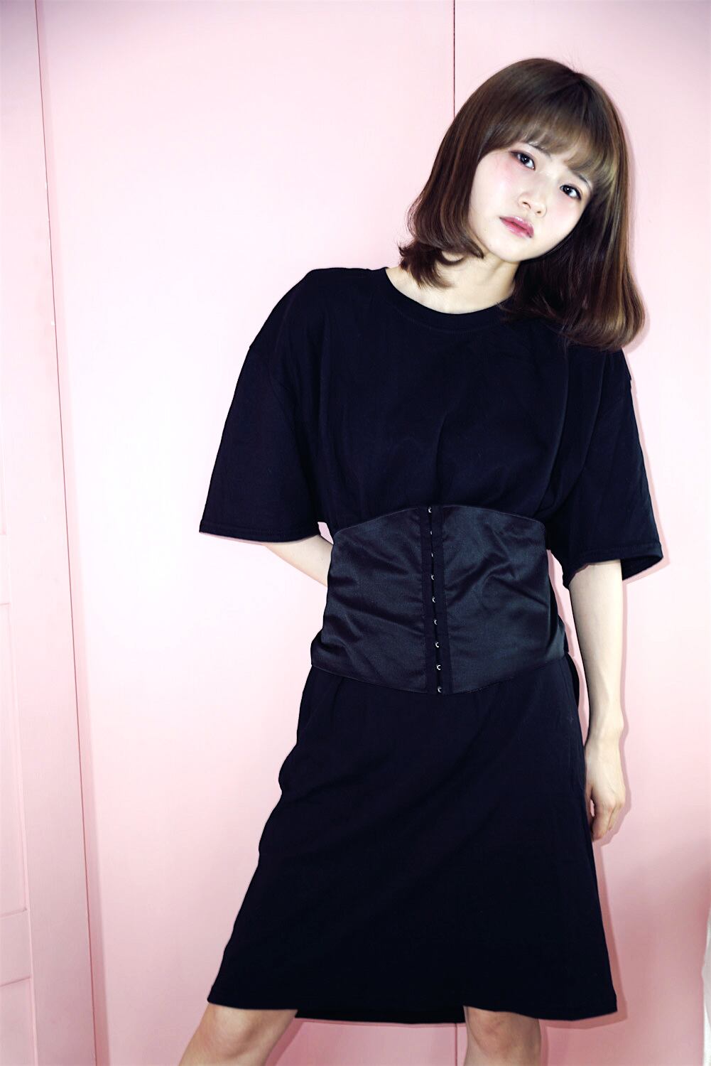 コルセットベルト付きTシャツワンピース | 秘密の屋根裏クロゼットLa Boum