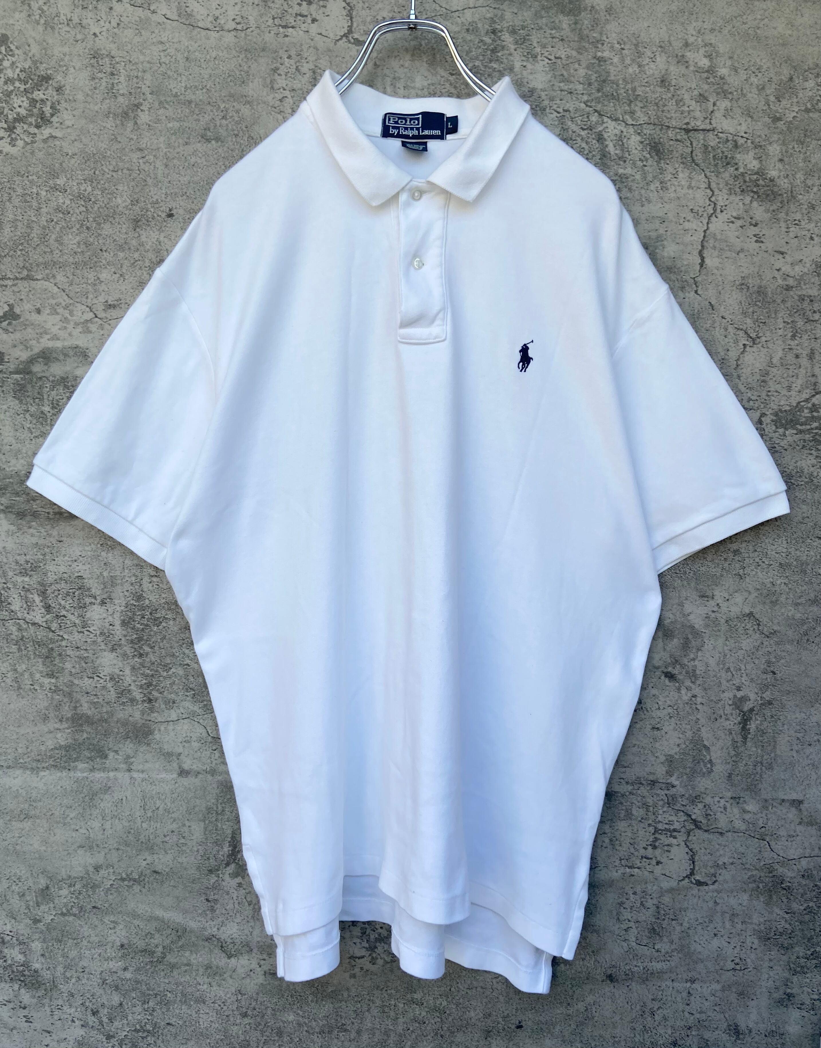 POLO RALPH LAUREN/ラルフローレン 90s ポロシャツ 白 オーバーサイズ 
