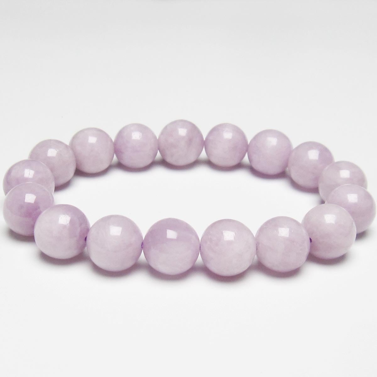 クンツァイト ブレスレット 12mm ミルキークンツァイト 一点物 メール便可 [M便 1/10] 111-19697