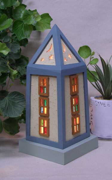 ★木とステンドグラスのランプat_02★ 木とステンドグラスのランプ（at_02） | Suzuki Craft