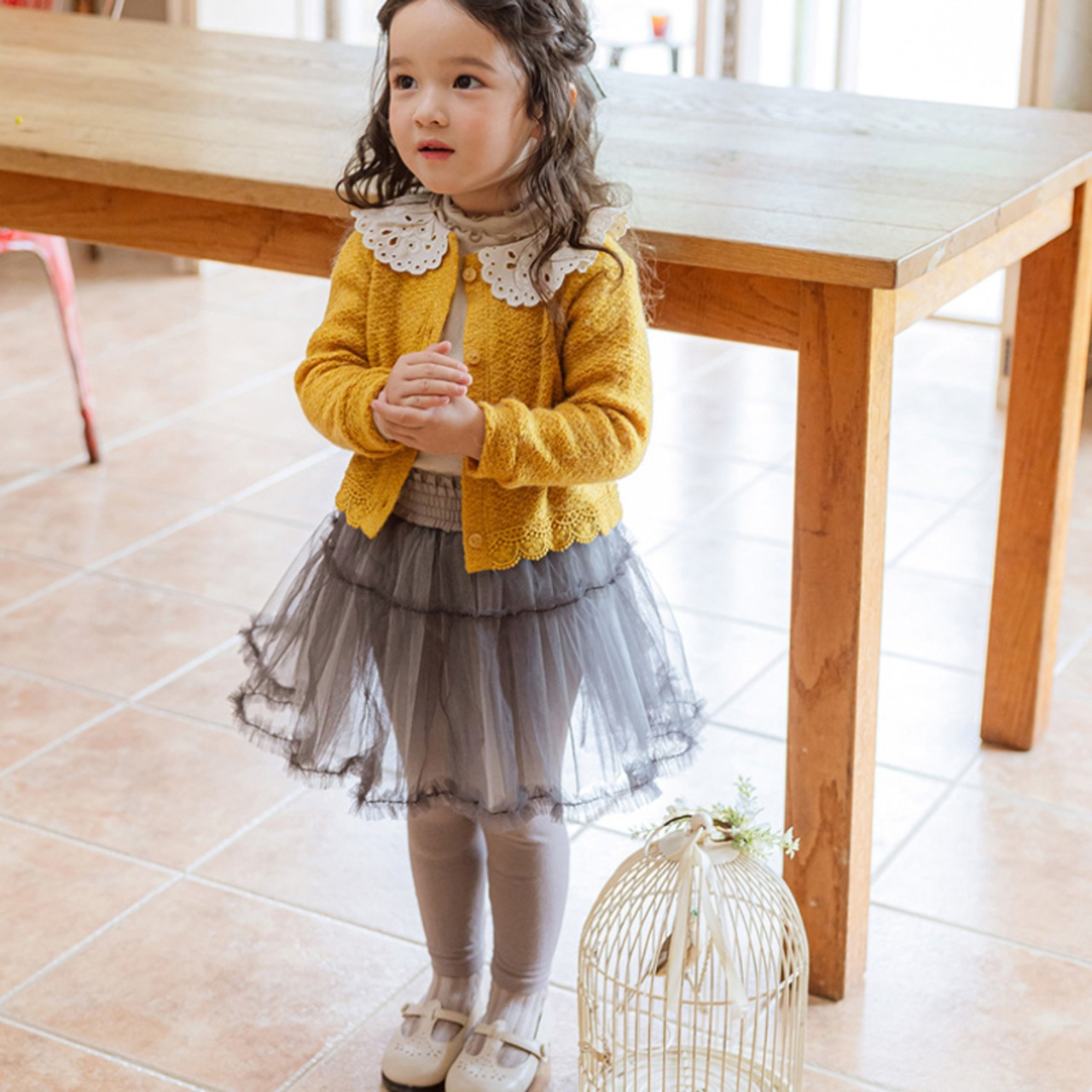 春ハイウエストメッシュスカート3色