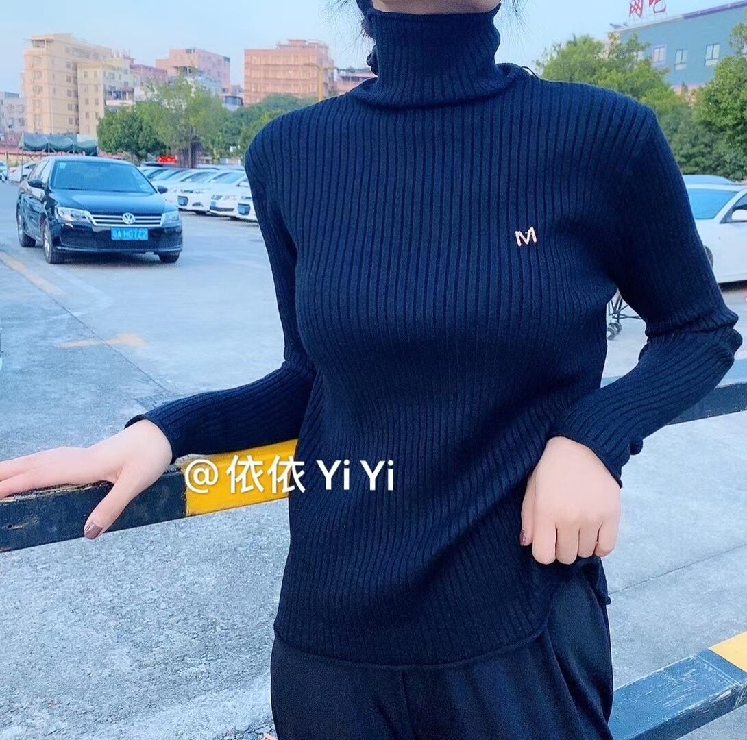 Mバッジ リブタートルニット AJ111-029　