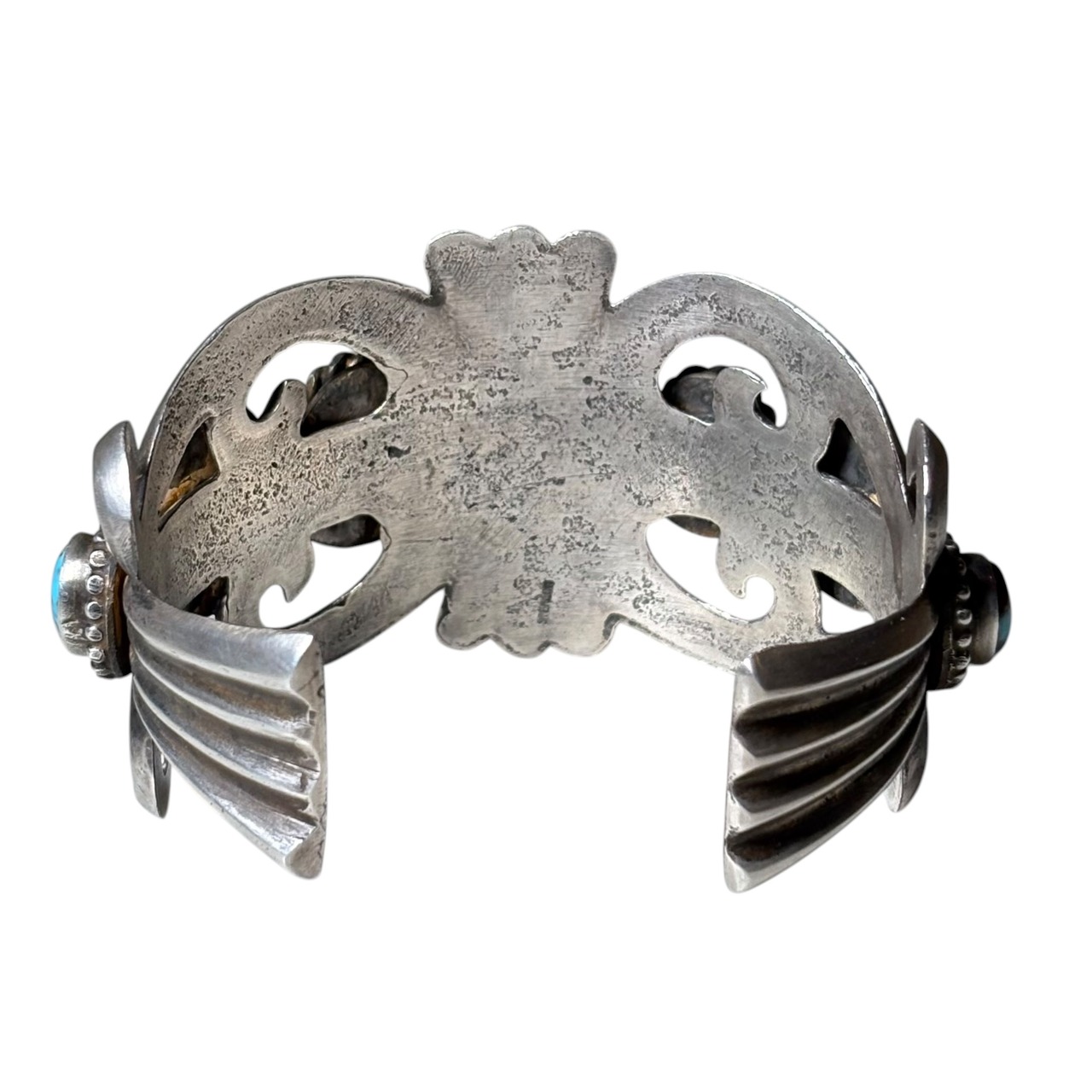 vintage Navajo silver 7 turquoise cast bangle