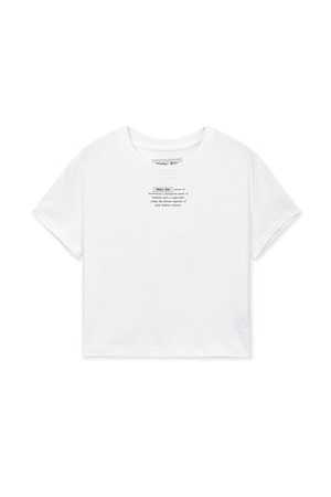 [Matin Kim] LABEL POINT LETTERING CROP TOP IN WHITE 正規品 韓国ブランド 韓国通販 韓国代行 韓国ファッション マーティンキム matinkim 日本 店舗
