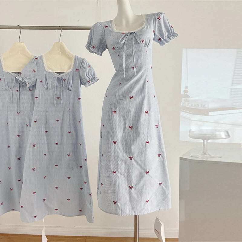 【dress】リボンプリントデートワンピース M31858