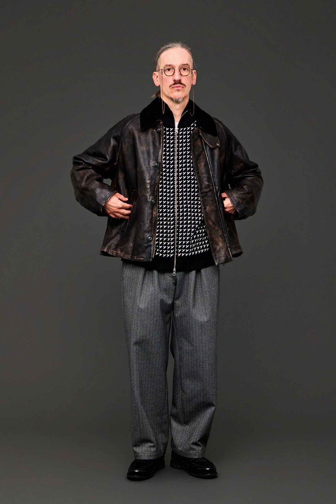 YASHIKI / GANKO別注 Shinsetsu Drivers Knit コーディネート