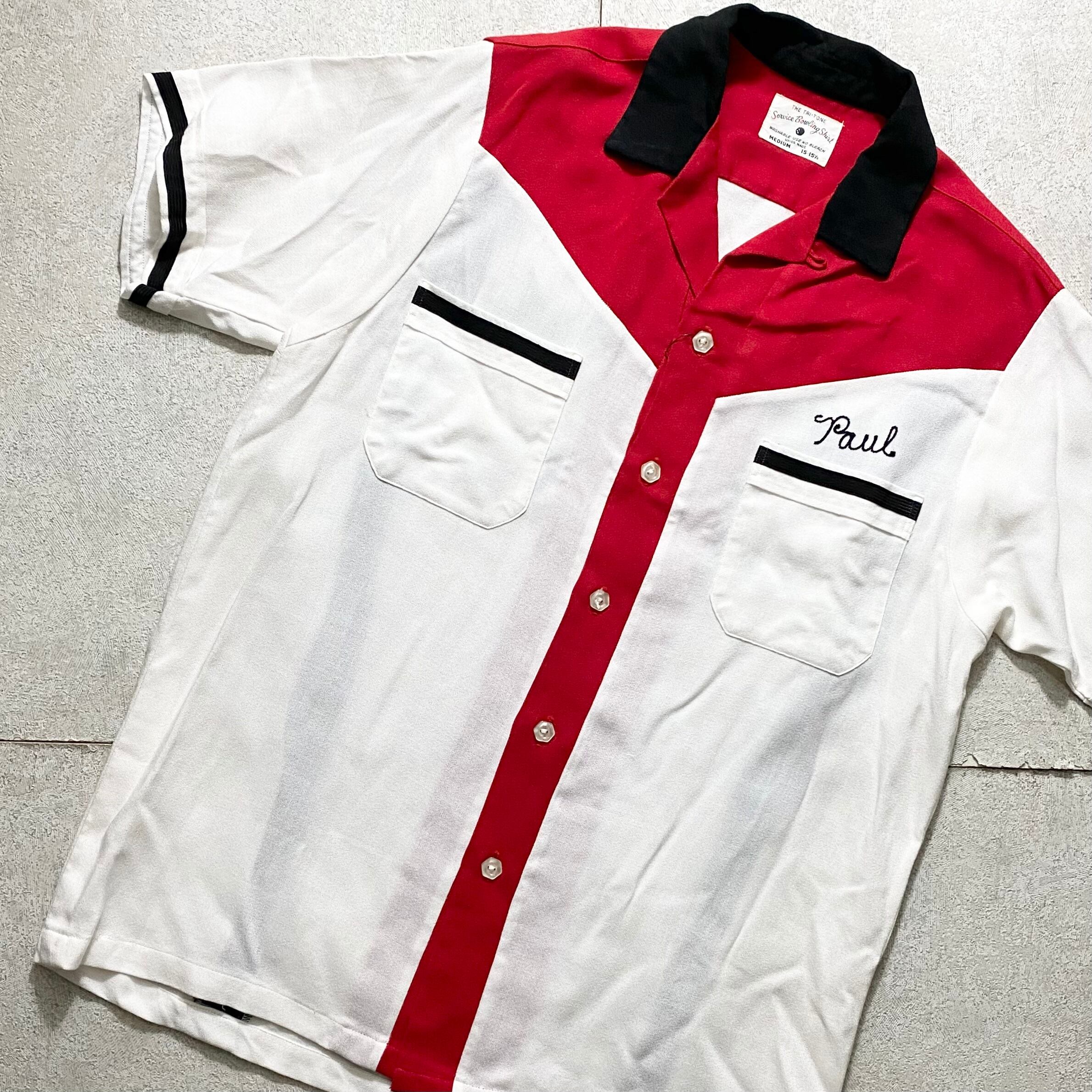 vintage 1960's SERVICE BOWLING SHIRT switching design rayon vintage 1960's SERVICE BOWLING SHIRT switching design rayon