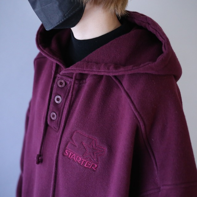 "STARTER " XXL over silhouette good coloring henry neck sweat parka