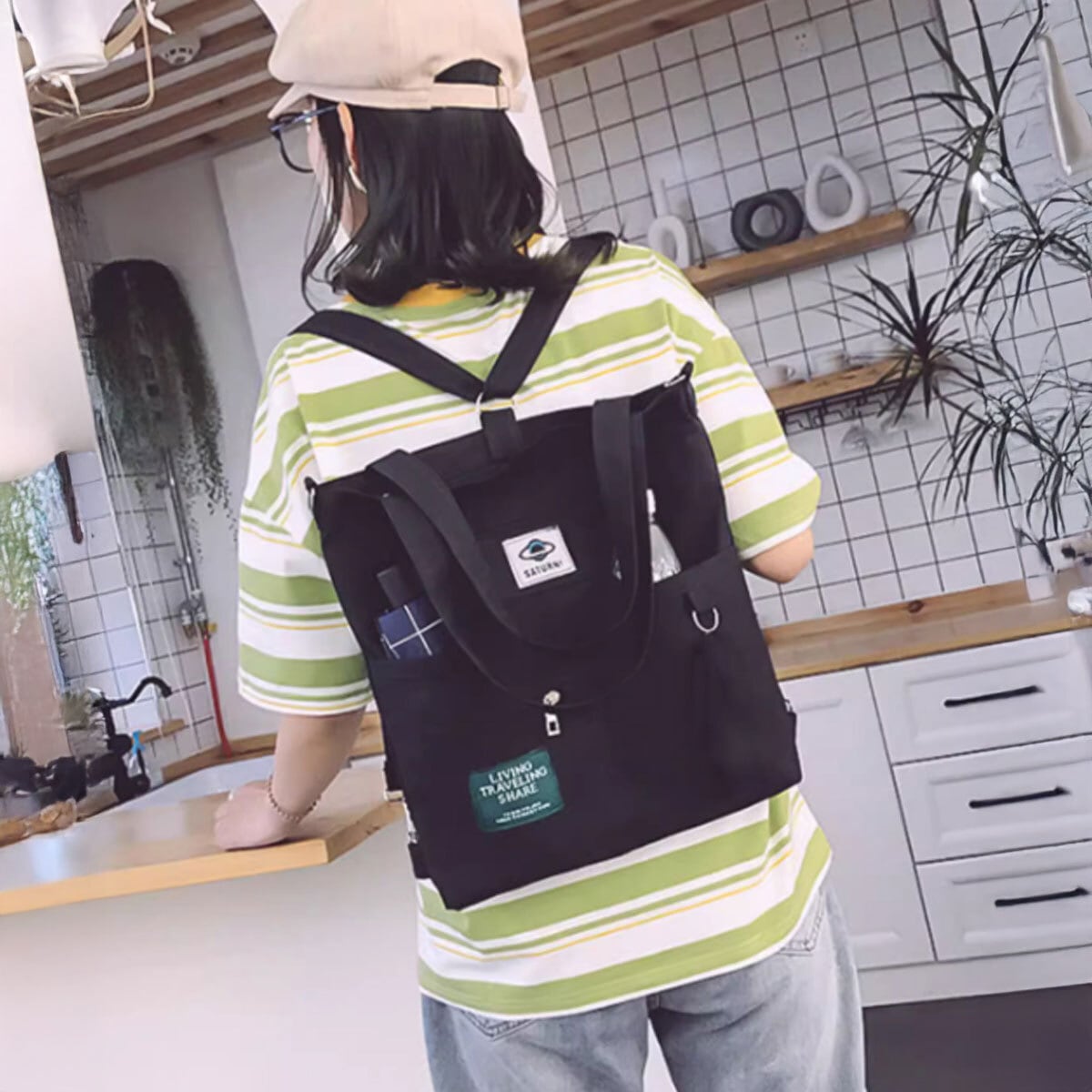 キャンバス トートバッグ リュック ショルダー 3way レディース 韓国 大容量 軽量 学生 大人 カジュアル 通勤 通学 シンプル キャンバスバッグ おしゃれ 大人可愛い 大人女子