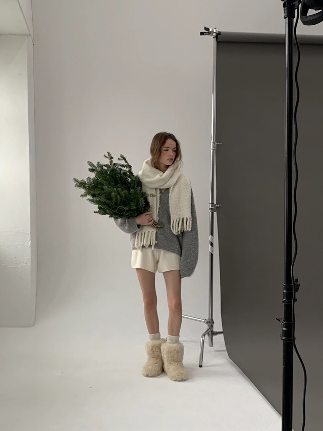 (予約) ounce / Alpaca volume holga cardigan 2color