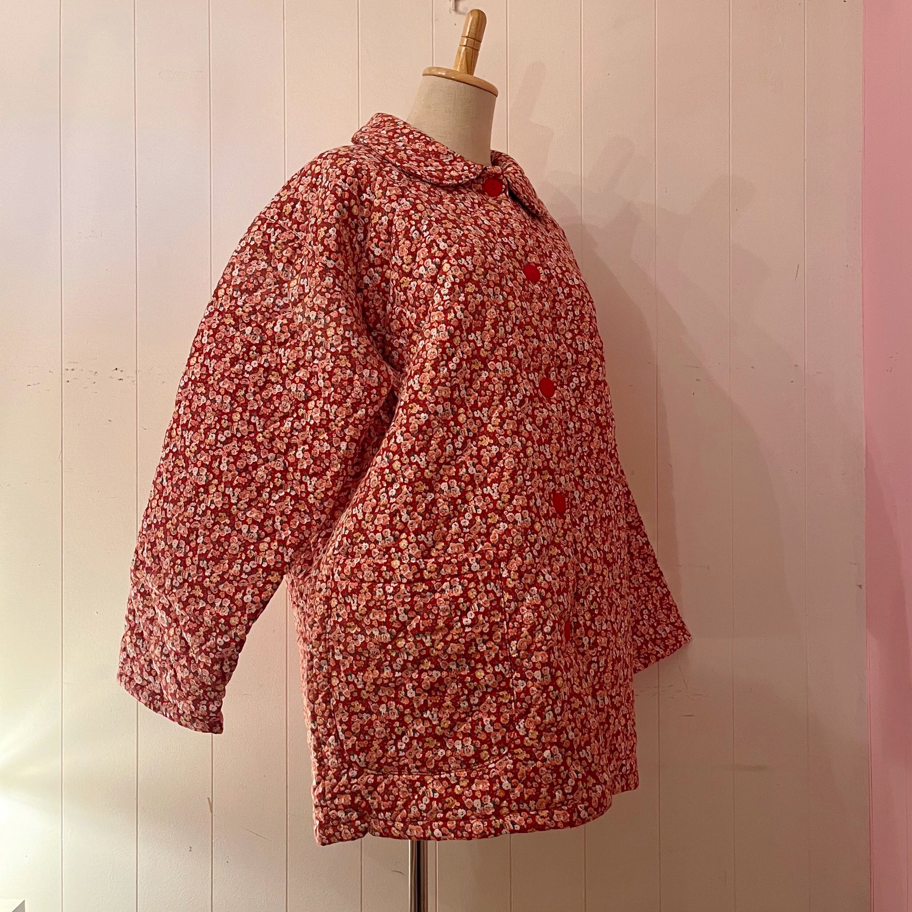 red flower quilting coat