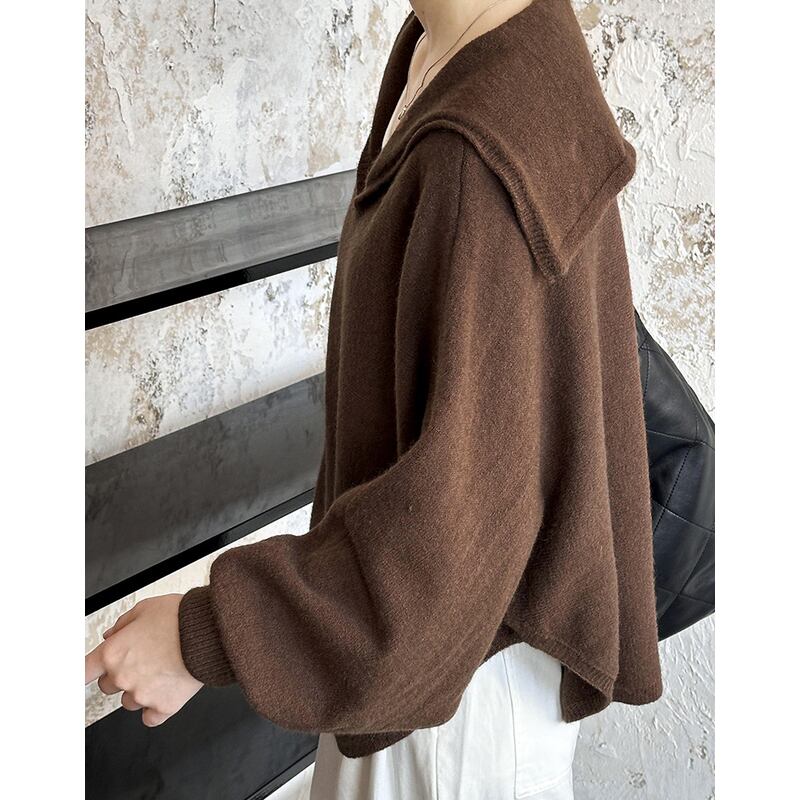 sailor collar V-neck knit m0191