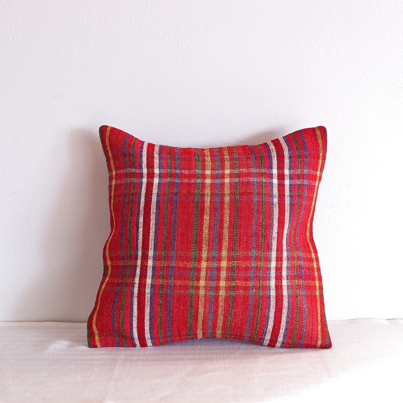 【即納品】一点もの・オールドテキスタイル・リメイククッションカバー(35×35cm)C-0744