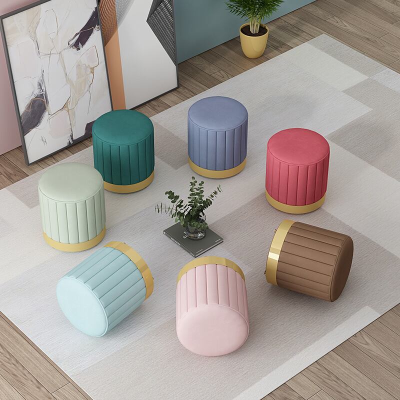 スツール シンプル コンパクト おしゃれ かわいい インテリア 北欧 オットマン ドレッサーチェア 円形 化粧 椅子 いす イス 白 ピンク
