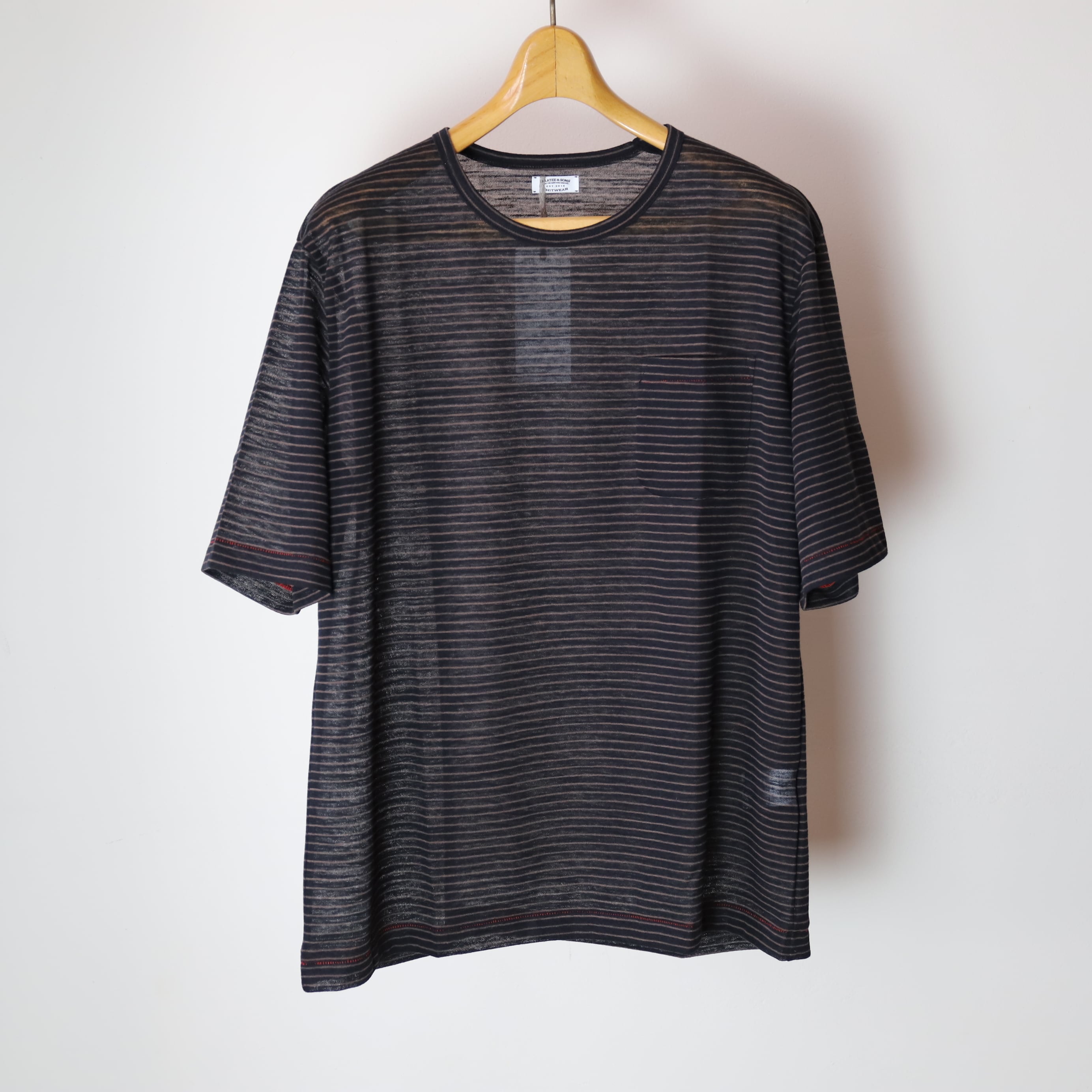 MAATEE&SONS / S/S BORDER POCKET TEE 